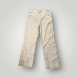 Ann Taylor Factory Cream Trousers with Gold Buttons